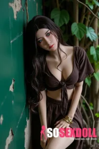 151cm 4ft9 Silicone Full Bust Curvy Body Black Hair Sex Doll#AB8 Head