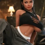 153 cm 5 m TPE-sexdukke med lubne bryster og høy hestehale på lager (kun i USA)