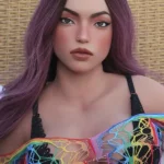 155cm 5ft1 Silicone Chubby Figure Colorful Outfit Long Curls Sex Doll