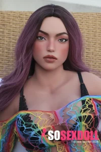 155cm 5ft1 Silicone Chubby Figure Colorful Outfit Long Curls Sex Doll