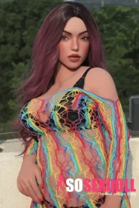 155cm 5ft1 Silicone Chubby Figure Colorful Outfit Long Curls Sex Doll