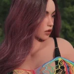 155cm 5ft1 Silicone Chubby Figure Colorful Outfit Long Curls Sex Doll