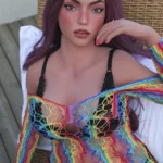 155cm 5ft1 Silicone Chubby Figure Colorful Outfit Long Curls Sex Doll