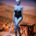 156cm 5ft2 TPE Alien Style Blue Busty Alluring Body Warrior Sex Doll #A1 Head