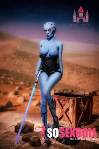 156cm 5ft2 TPE Alien Style Blue Busty Alluring Body Warrior Sex Doll #A1 Head