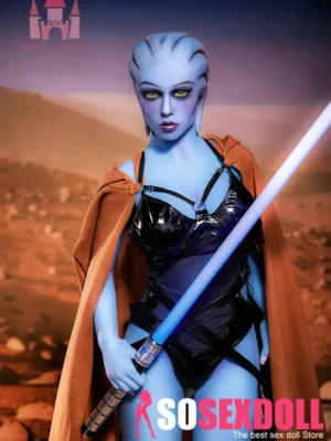 156cm 5ft1 TPE Big Breast Blue Skin Alien Warrior Sex Doll #A1 Head
