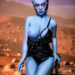 156cm 5ft2 TPE Alien Style Blue Busty Alluring Body Warrior Sex Doll #A1 Head