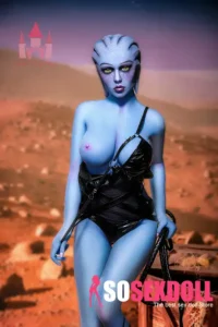 156cm 5ft1 TPE Big Breast Blue Skin Alien Warrior Sex Doll #A1 Head