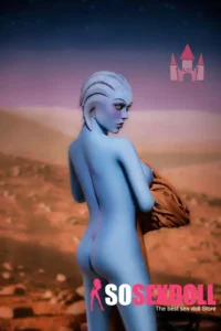 156cm 5ft1 TPE Big Breast Blue Skin Alien Warrior Sex Doll #A1 Head