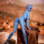 156cm 5ft2 TPE Alien Style Blue Busty Alluring Body Warrior Sex Doll #A1 Head