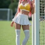 157cm 5ft TPE Toned Body Small Breasts Pink Hair Sex Doll#A17 Head