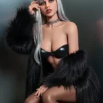 ตุ๊กตาเซ็กส์ AB157 สูง 5 ซม. สูง 2 ฟุต 26 หน้าอกใหญ่ สะโพกกลม ผมสีเงิน หัวตุ๊กตาในชุดชั้นในเซ็กซี่