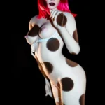 157cm 5ft2 Silicone Dotted Light Shadow Pink Hair Perky Chests Sex Doll