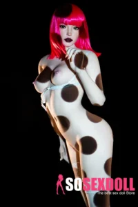 157cm 5ft2 Silicone Dotted Light Shadow Pink Hair Perky Chests Sex Doll