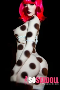 157cm 5ft2 Silicone Dotted Light Shadow Pink Hair Perky Chests Sex Doll
