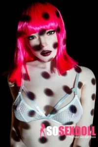 157cm 5ft2 Silicone Dotted Light Shadow Pink Hair Perky Chests Sex Doll