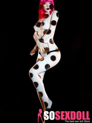 157cm 5ft2 Silicone Dotted Light Shadow Pink Hair Perky Chests Sex Doll