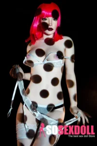 157cm 5ft2 Silicone Dotted Light Shadow Pink Hair Perky Chests Sex Doll