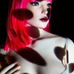 157cm 5ft2 Silicone Dotted Light Shadow Pink Hair Perky Chests Sex Doll