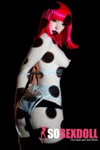 157cm 5ft2 Silicone Dotted Light Shadow Pink Hair Perky Chests Sex Doll