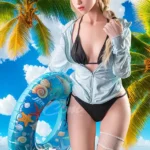 Blonde Ponytail Sexy Swimsuit Sex Doll