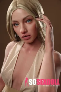 157cm 5ft2 Silicone Western Beauty Blonde Hair Seductive Dress Sex Doll