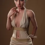 157cm 5ft2 Silicone Western Beauty Blonde Hair Seductive Dress Sex Doll