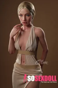 157cm 5ft2 Silicone Western Beauty Blonde Hair Seductive Dress Sex Doll
