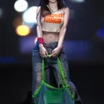 157cm 5ft2 TPE Busty Slender Waist Black Hair Sex Doll 228 Head with Crop Top Loose Jeans
