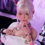 158cm 5ft2 Pink Bun Head Beautiful Sex Dolls Game Lady Dolls Life Sized Sex Dolls