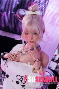 158cm 5ft2 Pink Bun Head Beautiful Sex Dolls Game Lady Dolls Life Sized Sex Dolls