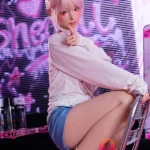 158cm 5ft2 Pink Bun Head Beautiful Sex Dolls Game Lady Dolls Life Sized Sex Dolls