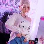 158cm 5ft2 Pink Bun Head Beautiful Sex Dolls Game Lady Dolls Life Sized Sex Dolls
