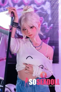 158cm 5ft2 Pink Bun Head Beautiful Sex Dolls Game Lady Dolls Life Sized Sex Dolls