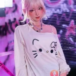 158cm 5ft2 Pink Bun Head Beautiful Sex Dolls Game Lady Dolls Life Sized Sex Dolls