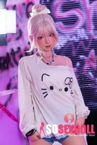 158cm 5ft2 Pink Bun Head Beautiful Sex Dolls Game Lady Dolls Life Sized Sex Dolls