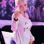 158cm 5ft2 Pink Bun Head Beautiful Sex Dolls Game Lady Dolls Life Sized Sex Dolls