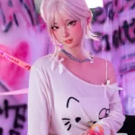 158cm 5ft2 Pink Bun Head Beautiful Sex Dolls Game Lady Dolls Life Sized Sex Dolls