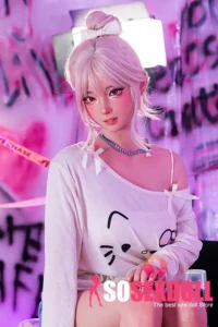158cm 5ft2 Pink Bun Head Beautiful Sex Dolls Game Lady Dolls Life Sized Sex Dolls