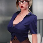 158cm 5ft2 Silicone Hot Woman Small Breasts Sexy Uniform Sex Doll M4 Head