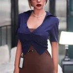 158cm 5ft2 Silicone Hot Woman Small Breasts Sexy Uniform Sex Doll M4 Head