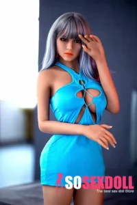 158cm 5ft2 TPE Blue Dress Chubby Chests Sex Doll In Stock(US Only)