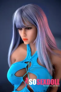 158cm 5ft2 TPE Blue Dress Chubby Chests Sex Doll In Stock(US Only)