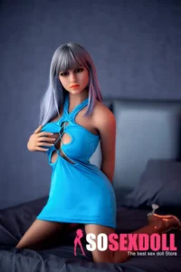 158cm 5ft2 TPE Blue Dress Chubby Chests Sex Doll In Stock(US Only)