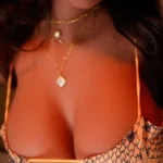 158cm 5ft2 TPE Busty Curvy Black Hair Sex Doll 118 Head with Snake Print Dress