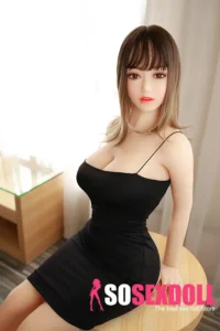 158cm 5ft2 TPE Chubby Chests Black Dress Sex Doll