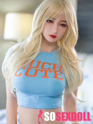 158cm 5ft2 TPE Full Bust Slim Body Light Blonde Sex Doll #84 Head