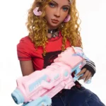 158cm 5ft2 TPE Small Breast Blonde Hair Sex Doll #150 Head in Red Top