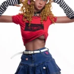 158cm 5ft2 TPE Small Breast Blonde Hair Sex Doll #150 Head in Red Top