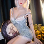 158cm 5ft2 TPE Full Bust Hourglass Body Silver Hair Sex Doll #84 Head